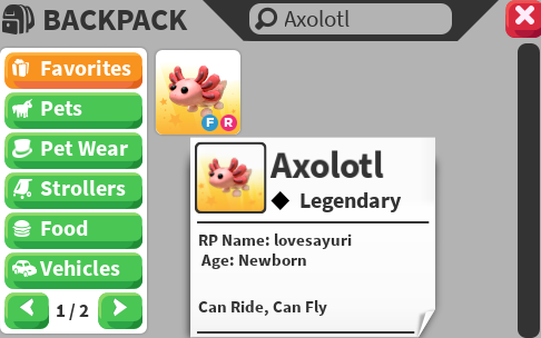 Fly Ride Axolotl Giveaway! 💕

Rules:
1. Follow me (<a href="/lovesayuri_/">sayuri : main acc 🍂</a>) w/ notifications on!
2. Like and Retweet! 
3. Comment "Done" in the comments!

Higher Chances in Thread
Goodluck to everyone joining 🥳

#Adoptmetrades #adoptmetrading #Adoptmetrade #adoptmeoffers #adoptmegws