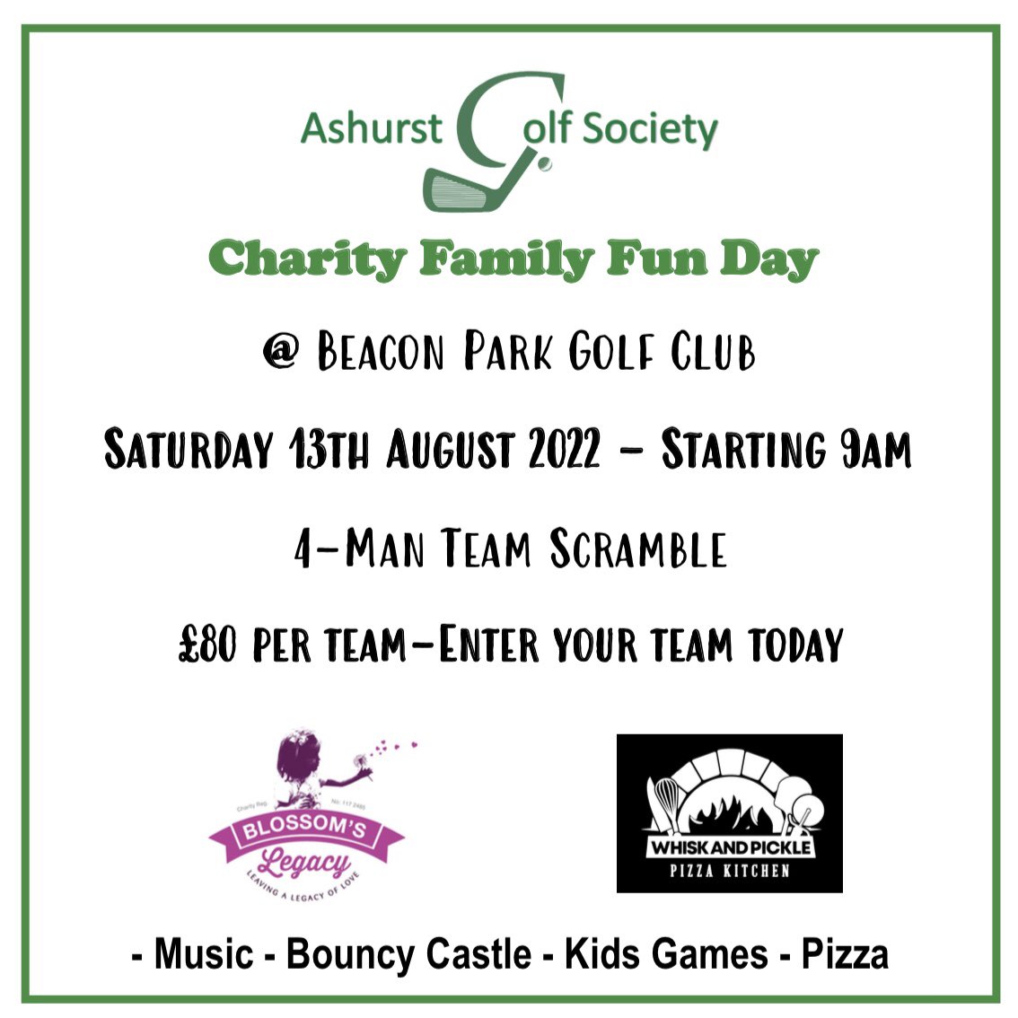 ashurst_golf's tweet image. 🚨Enter your team today 🚨

Golf starting around 9am followed by entertainment for family and friends, raffle and the best pizza around 🍕🙌🏻 (2pm ish) TBC

Secure your tee time by entering your team today (DM for more details)
