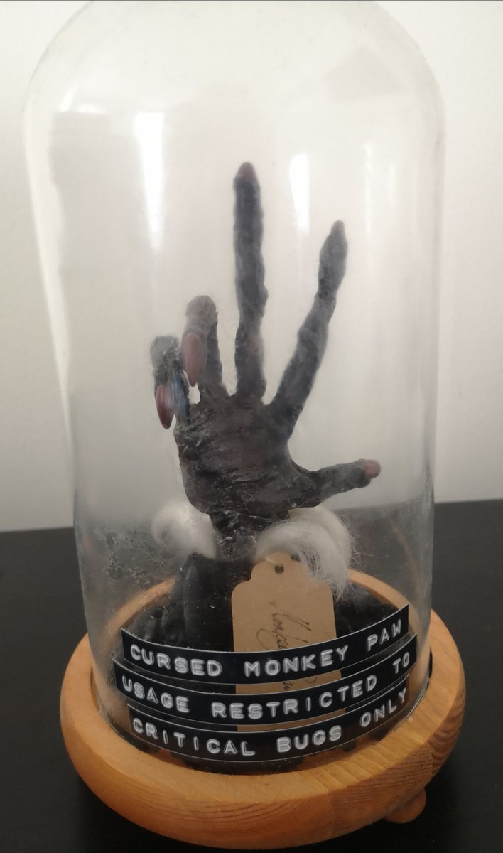 DrDarrenMyatt's tweet image. In addition to standard tools and #gamedev practices, for #asduskfalls we also maintain a cursed monkey paw as a back up.

My book &quot;Cursed Software: Development and Best Practices&quot; is out now in all major book stores #gamedevsecrets #extremedebugging