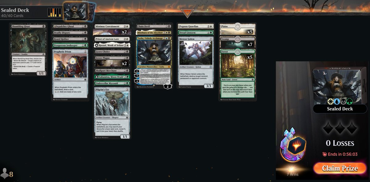 7-0'd the sealed Day1 of the Arena Open, playing my first match HBG limited in the first round 😅 Now onto Day2, let's draft our way into some 💰💰!