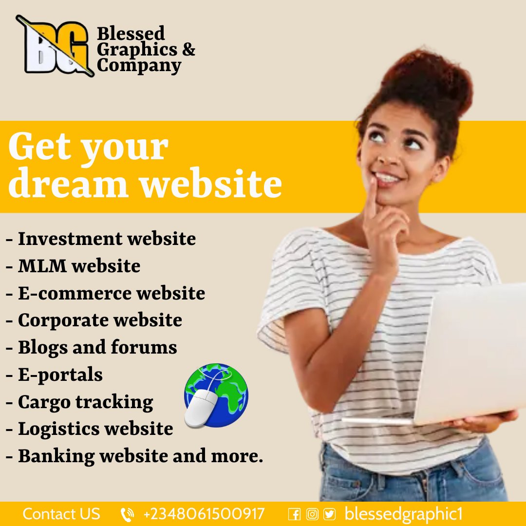 BlessedGraphic1's tweet image. Contact us for you professional, modern and responsible website design that suites your brand and business. 

#webdevelopment #Website #WebsiteDesign #blessedgraphic1