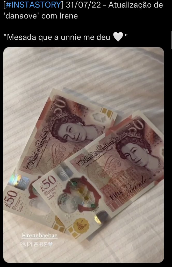 sewuIgi's tweet photo. gente?? a irene foi fazer show com o red velvet em londres e simplesmente saiu distribuindo e dando dinheiro para a equipe delas gastar na cidade. imagina ser assim de bem sucedida https://t.co/7FGqVZKpz6