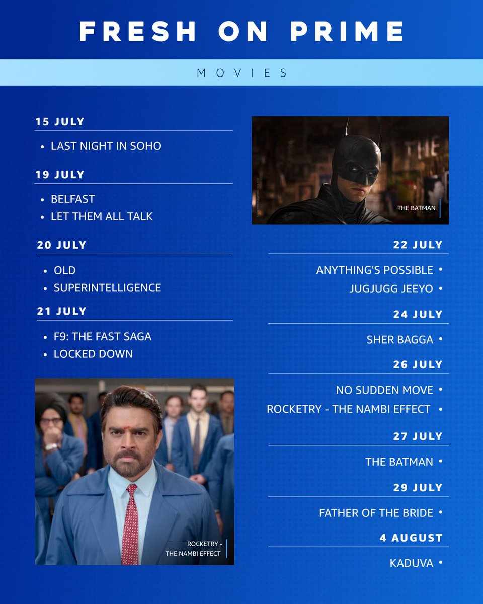 in case you wanna take a break from watching your comfort show for the 1397th time, here's a list of everything 
#FreshOnPrime 🍿