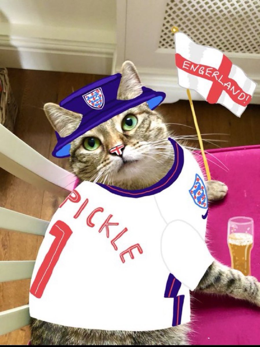 I’m on my way to Wembley for the footballs! I’m wearing my strip in case they pick me to play! #ItsComingHome #Eng