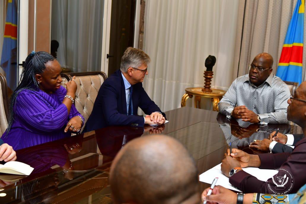 kakese_leon's tweet photo. 31.07.22| #AntiMonusco "Le rapport des enquêtes sur les manifestations de colère à Goma, Butembo, Uvira etc. sont en cours."
PR05 Félix Tshisekedi a eu une séance de travail avec M. Lacroix, SGA de l'ONU au maintien de la paix, et sa délégation - Cité de l'UA. .@Presidence_RDC https://t.co/D9NWCAag39
