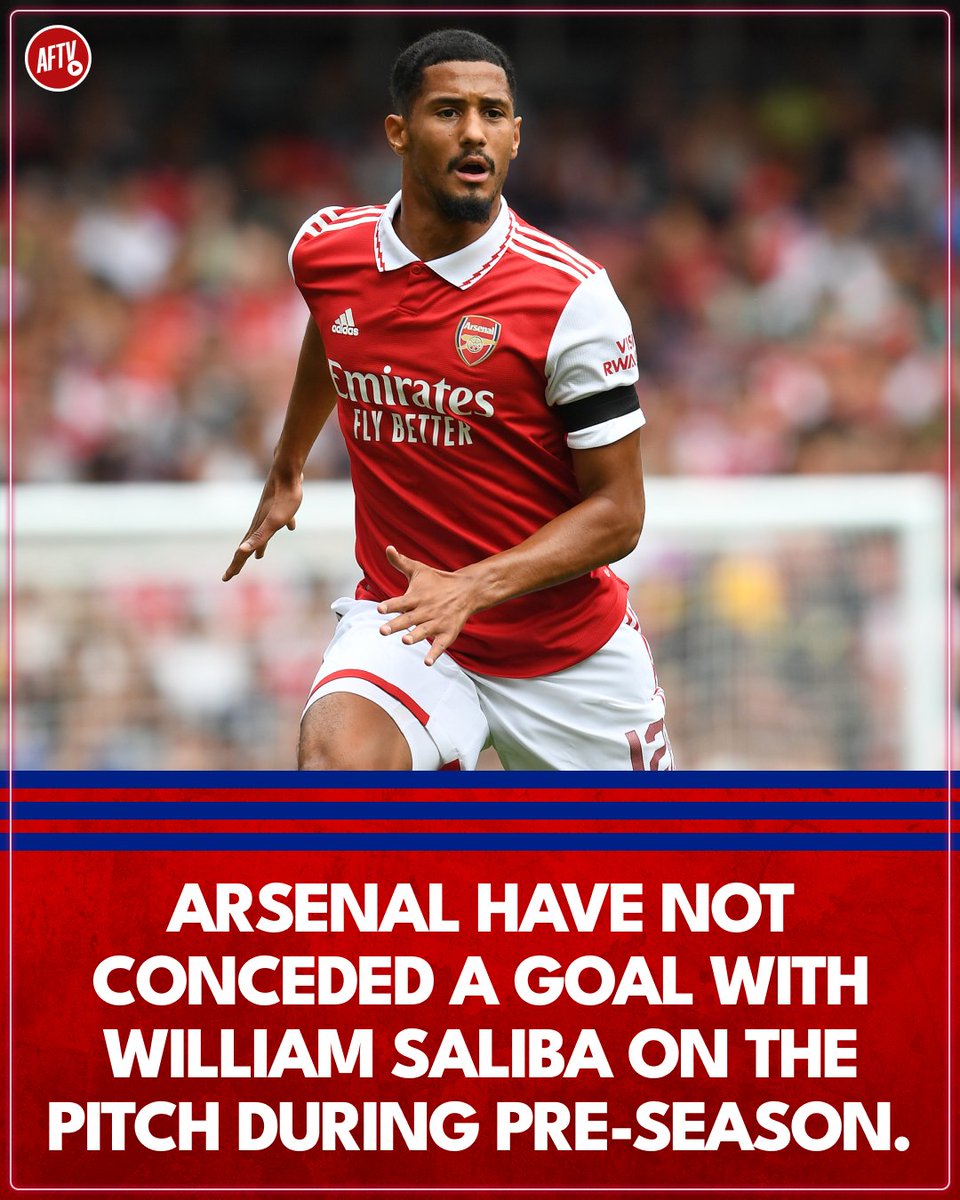 William Saliba has played 282 minutes for Arsenal during pre-season without conceding a goal. 🔒

#AFC #Arsenal #Saliba