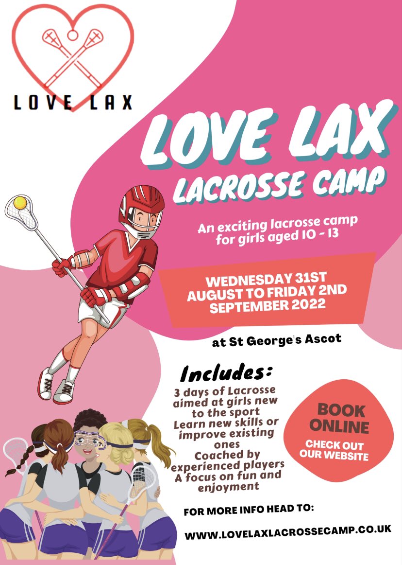 1 month to go. Love Lax Lacrosse Camp is a great opportunity for girls heading to a secondary school that plays lacrosse or an excellent chance for pre season training for the younger years! 🥍  Check out the website for more info lovelaxlacrossecamp.co.uk