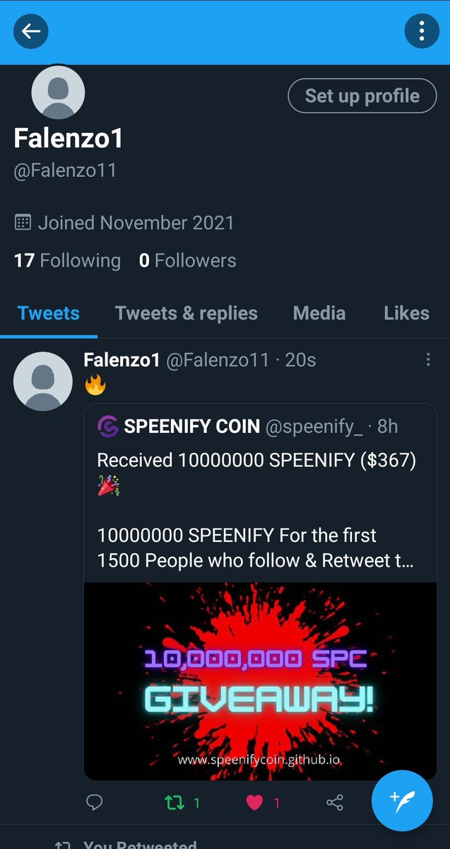Falenzo11's tweet photo. @speenify_ 0x961DDA3e4Aa49a5456266D72b2039271a38de7a2 https://t.co/hGshsbvhK7