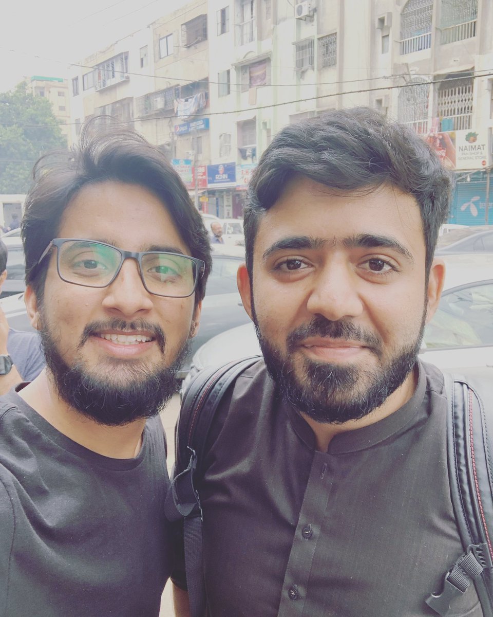 saadumar93's tweet image. Meetup with the champ. ✌️❤️ #devlife #developers #codewithahsan #devmeetup