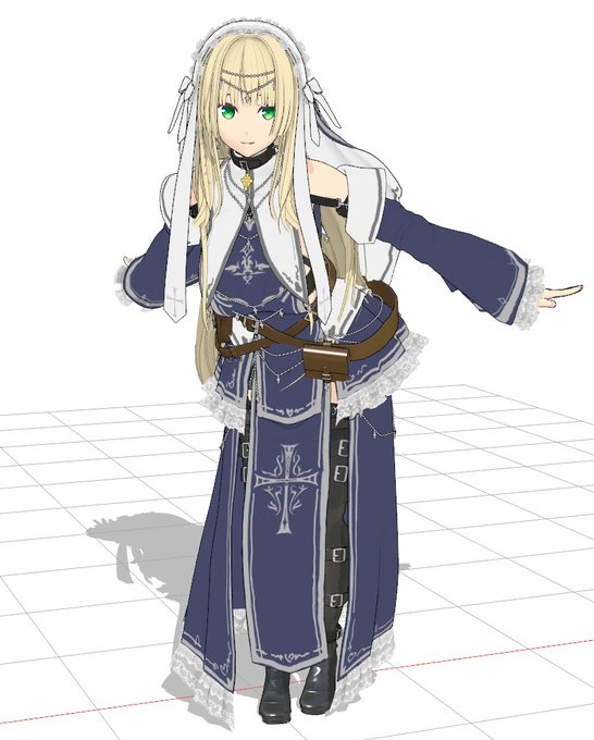 服の模様をコネコネしていますなう 