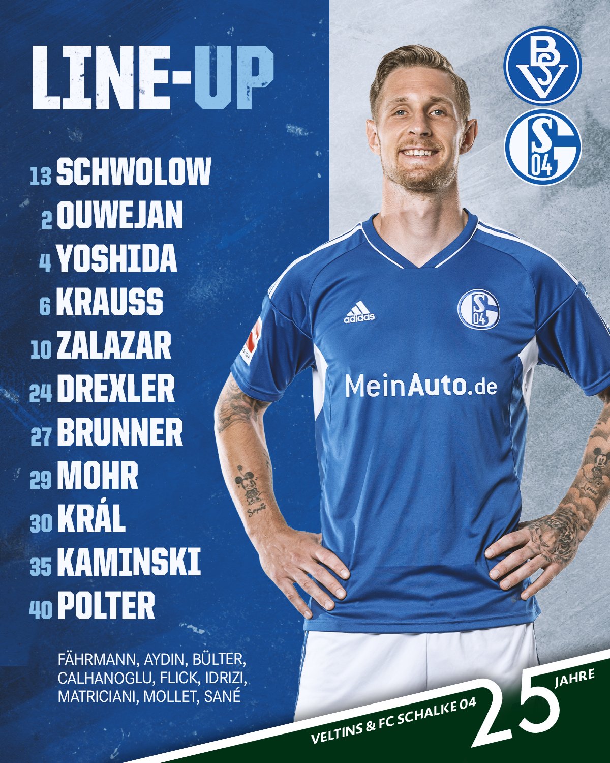 Fc Schalke 04 Our Starting Xi For The First Round Dfbpokal Tie Against Bremer Sv S04 Bsvs04 T Co Utodb1pzrn Twitter