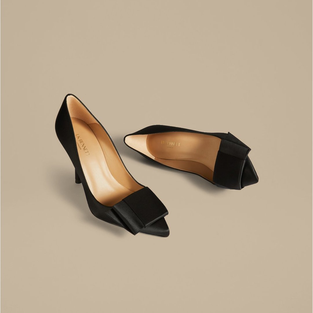 Sleek, chic and lustrous in satin. Tap to shop our new-season Agathe courts. #LKBennett