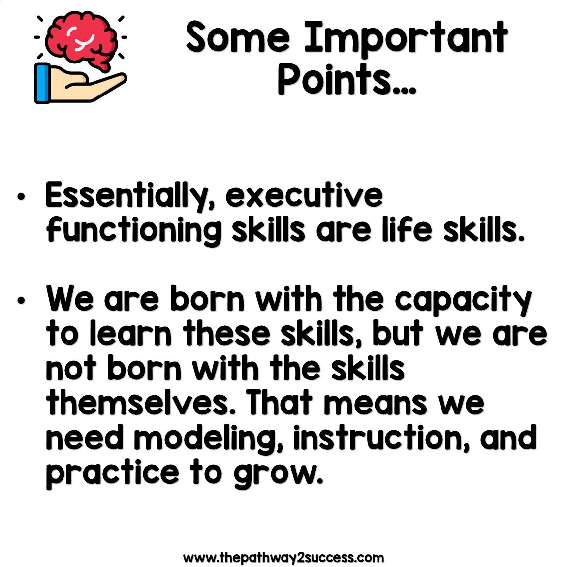Pathwy2Success's tweet image. Executive functioning skills matter in the classroom. These are skills students use every day. They&apos;re worth learning about and supporting. #executivefunctioning #executivefunctioningskills