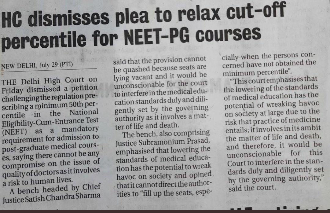 PrafullBhargava's tweet photo. @narendramodi @MoHFW_INDIA @ndtv @aajtak @timesofindia @htTweets why supreme court deny removing the reservation  as they get qualify with lower percentile and can get good seats but lowering cutoff for UR to other community level will hamper healthcare #neetpg2022reservation https://t.co/44O0ySImV0