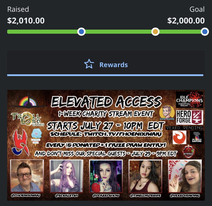 $2010 RAISED!!!!!

Huge thanks to @elevatedaxs for all they do for #abortionaccess and #genderrights !!

Huge thanks to all our players, and our special guests @scxrlet64 @timelords_wife & @darlingcreepshow !!
(1/…)