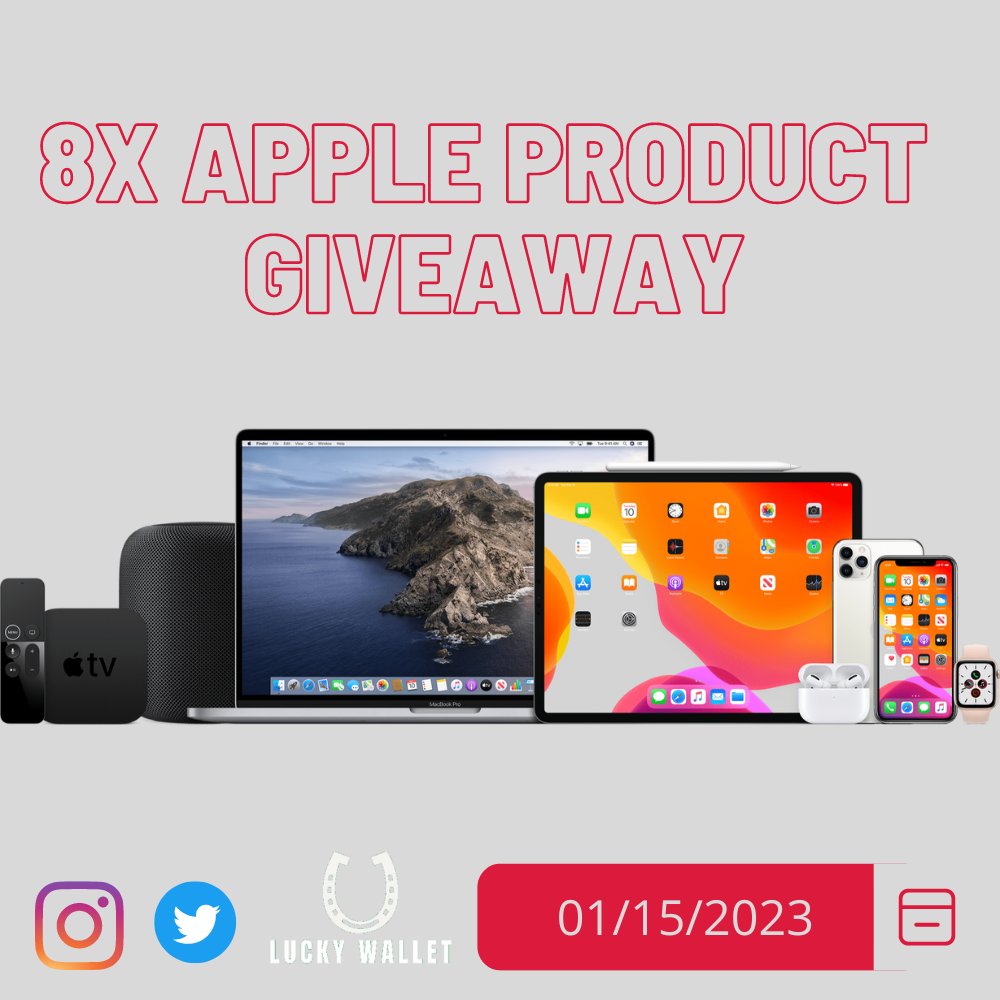 1uckyWallet's tweet photo. 8x Apple Product Giveaway
$4.99
https://t.co/ChxaJls4X3
#Giveaway #Giveaway #Giveaways #apple #iphone  #pro #applewatch #appleiphone #plus #ios #smartphone #promax  #airpods #technology #s #ipad #tech #shotoniphone #iphonex #love #mobile #photography #macbook #like #MacBookPro https://t.co/wH52dAAzyH