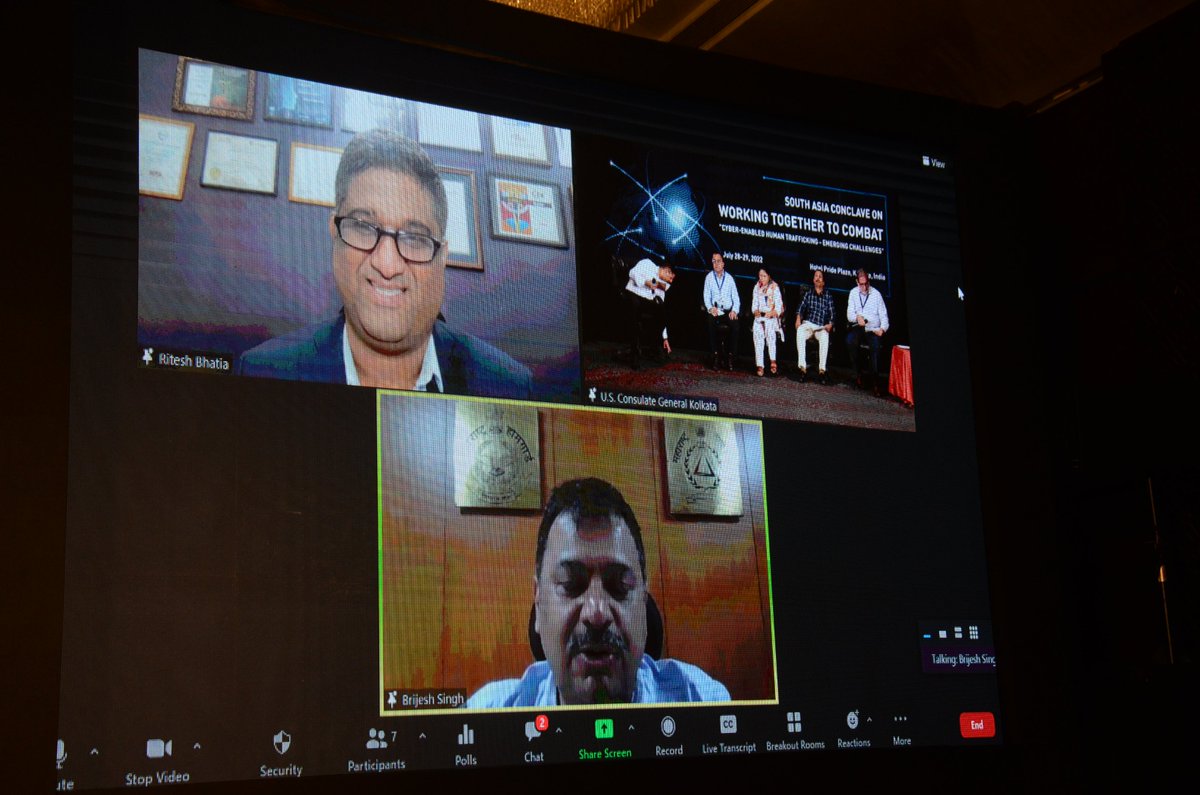 SHAKTIVAHINI's tweet photo. Session to find Solutions for Online-Stakeholder Cooperation - Strategies &amp; good practices to combat Cyber-Enabled Human Trafficking at South Asia Conclave on July 28-29 in Kolkata, organized by @USAndKolkata, @SHAKTIVAHINI , and @cyberpeacengo #EndHumanTrafficking https://t.co/dRb5dGtuts