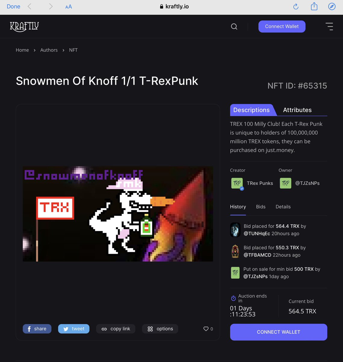 racks12345's tweet photo. Still time to grab this 1/1 of @theRealSnowmen from @TRex_Punks
Available on @Kraftlynft
https://t.co/l2px91niXi
This will give you massive staking potential on Planet Rexian soonππ¦ππ₯°
#planet #rexian #trex #passive #income #incoming https://t.co/iTQ2MJdxHO