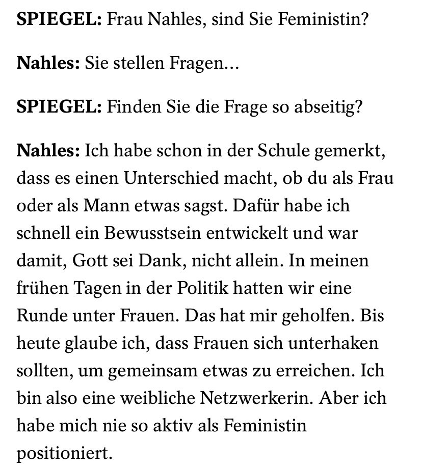 Carla Baum (@carla__baum) on Twitter photo #Feminismus bezeichnet laut <a href="/bpb_de/">bpb.de</a> eine "Bewegung, die sich für (...) Maßnahmen zur Verbesserung der Lebenschancen von Frauen einsetzt"
Warum tun Sie sich so schwer mit der Eigenbezeichnung als Feministin, Frau #Nahles? I don't get it. <a href="/derspiegel/">DER SPIEGEL</a> #Feminismus bezeichnet laut <a href="/bpb_de/">bpb.de</a> eine "Bewegung, die sich für (...) Maßnahmen zur Verbesserung der Lebenschancen von Frauen einsetzt"
Warum tun Sie sich so schwer mit der Eigenbezeichnung als Feministin, Frau #Nahles? I don't get it. <a href="/derspiegel/">DER SPIEGEL</a>