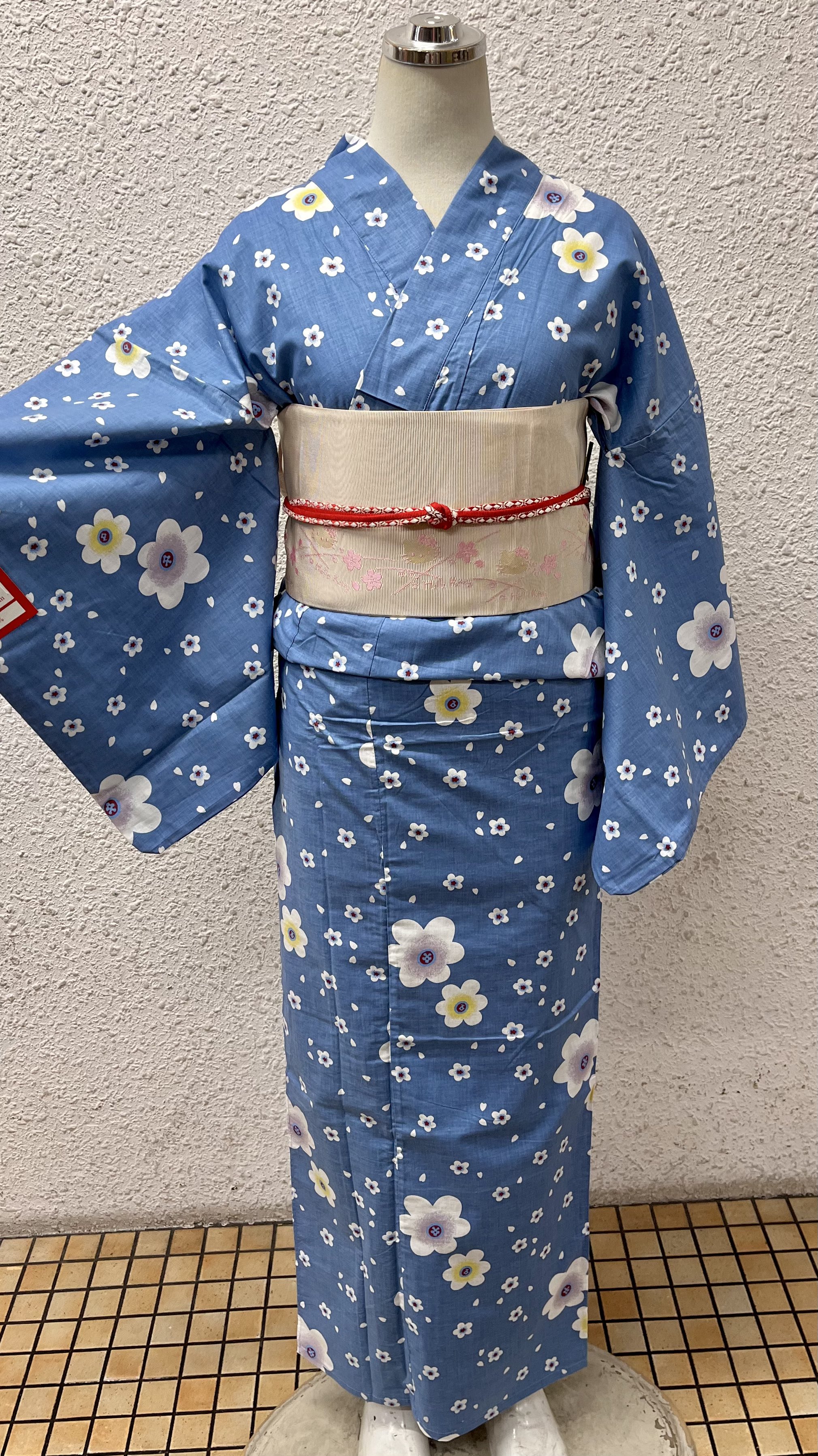 ❰1861❱ フルセット　小紋　名古屋帯　帯締め　帯揚げ　正絹　着物
