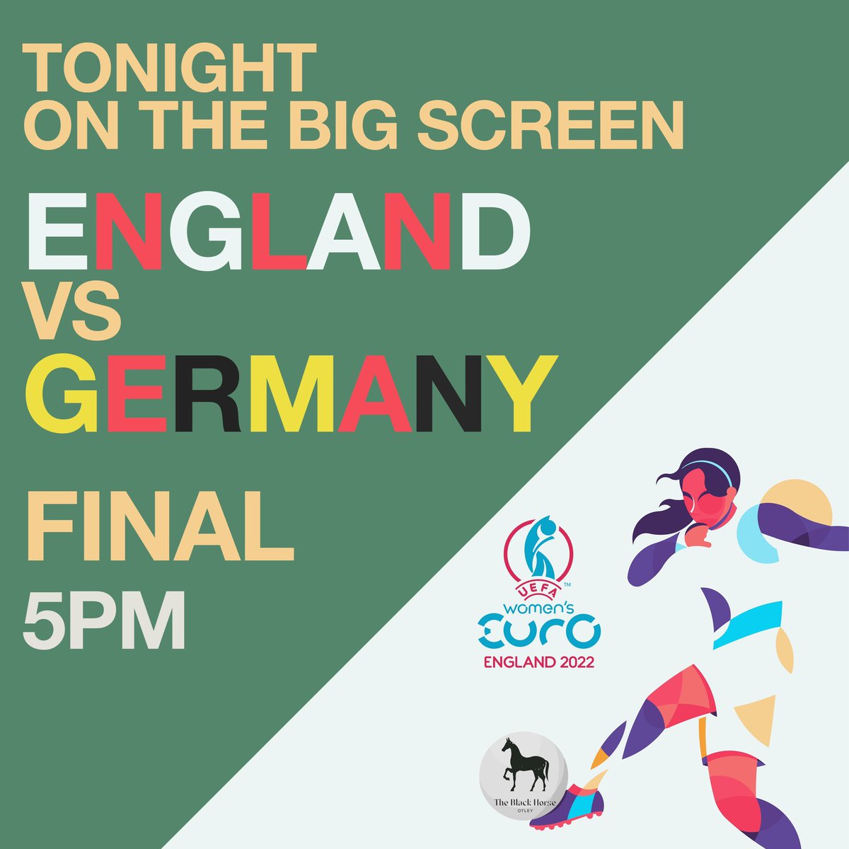 It’s nearly time…. ⚽️🏴󠁧󠁢󠁥󠁮󠁧󠁿 Kick off 5pm 🙌 We’ll be showing on our giant screen in our courtyard 📺 Lets do it! ⚪️🔴