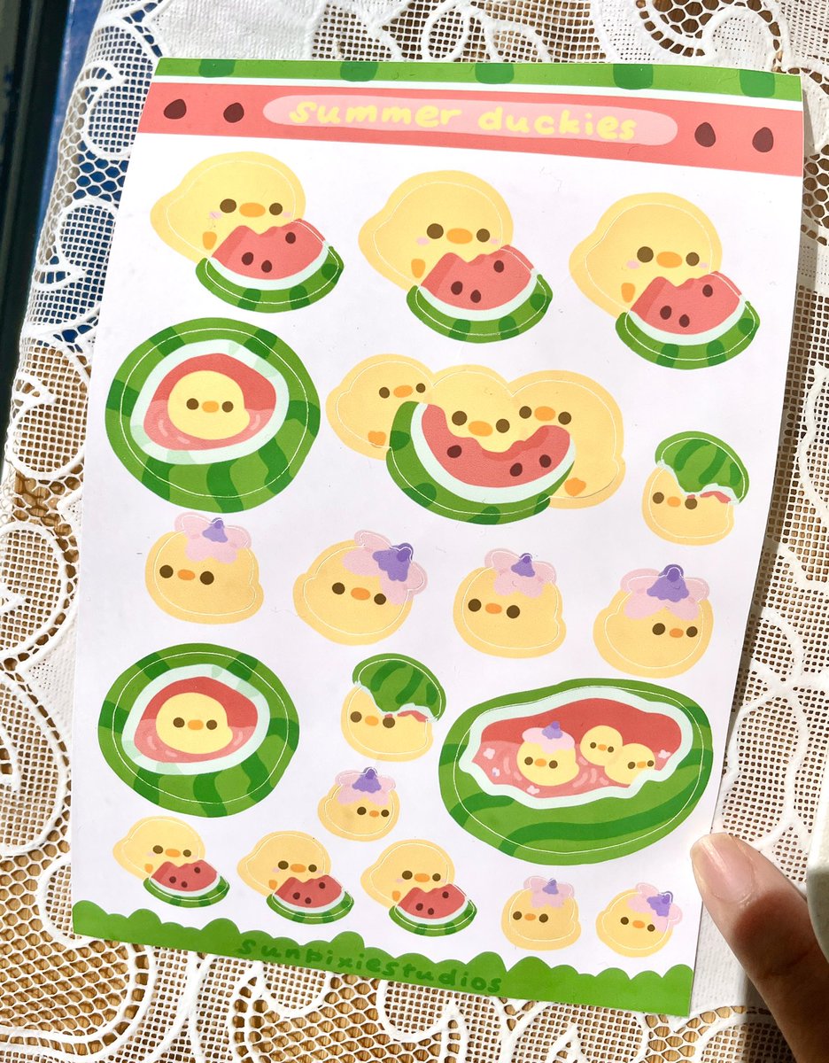 sunpixie_studio's tweet photo. I made summer duckie stickers!! 
#SummerSlam https://t.co/uupgavzYPq