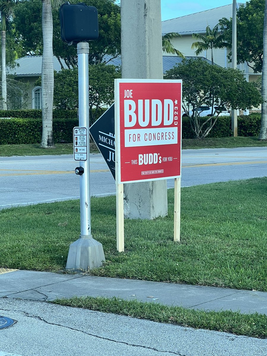 Joe WILL work hard for you!! #Moresigns #endorsedbyTomSheehan #Sheehanisbelieving  #ThisBuddsForYou #Joewillmakesurethejobisdoneright #evenifthatmeanshardlabor #joebuddforcongress #VOTEJOEBUDD <a href="/JeffAtwater/">Jeff Atwater</a> <a href="/edhenry/">Ed Henry</a> <a href="/ACTBrigitte/">Brigitte Gabriel</a> <a href="/SaraCarterDC/">Sara A. Carter</a> <a href="/JoeGruters/">Joe Gruters</a> <a href="/DanScavino/">Dan Scavino Jr.🇺🇸🦅</a>