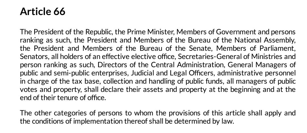 "Le Cameroun est dirigé conformément à sa Constitution..." Et pourtant, quand est-il de l'article 66 de cette même Constitution? La Constitution n'est pas un supermarché où on choisit les articles qu'on veut et on laisse ceux qui ne nous plaisent pas.