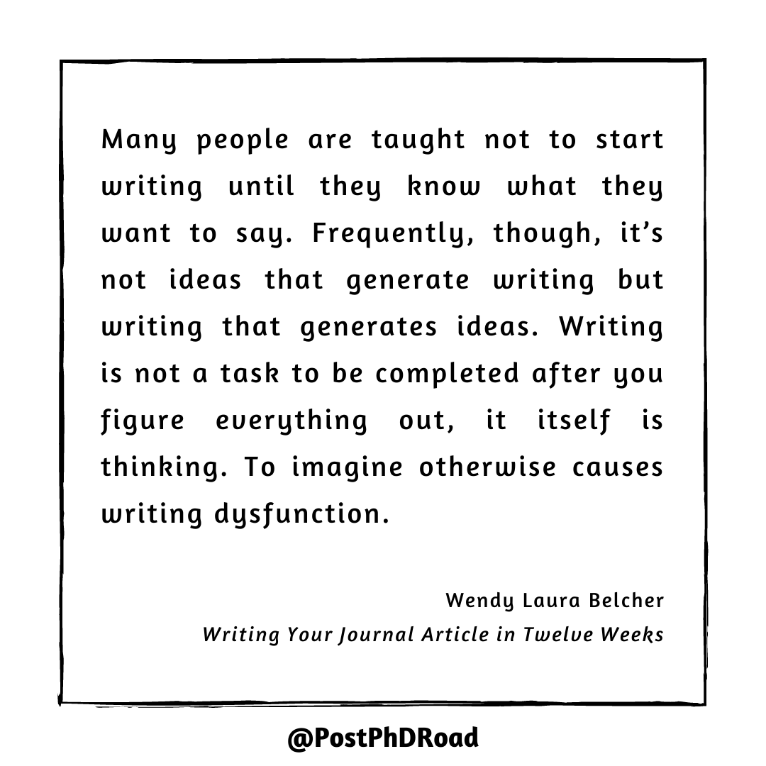 PostPhDRoad's tweet photo. #AcademicTwitter When do you start writing? After figuring out everything?

Posting these with a purpose feels good as I prepare the material for my first course in academia after 12 yrs.

#academicWriting #academicadvice #writingtips #writingadvice #12WeekArticle #acwri https://t.co/tyvv0CSzhV