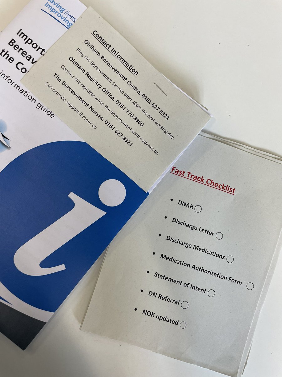 Following on from the palliative training day our Staff Nurse Jade has made this useful checklist to help staff and important numbers to make it a bit easier for relatives when going through such a difficult time. <a href="/_jadexlamb/">Jade</a> <a href="/NCAlliance_NHS/">Northern Care Alliance NHS Foundation Trust (NCA)</a> <a href="/HelenaOCallagh5/">Helena OCallaghan</a> @fiona_horrocks