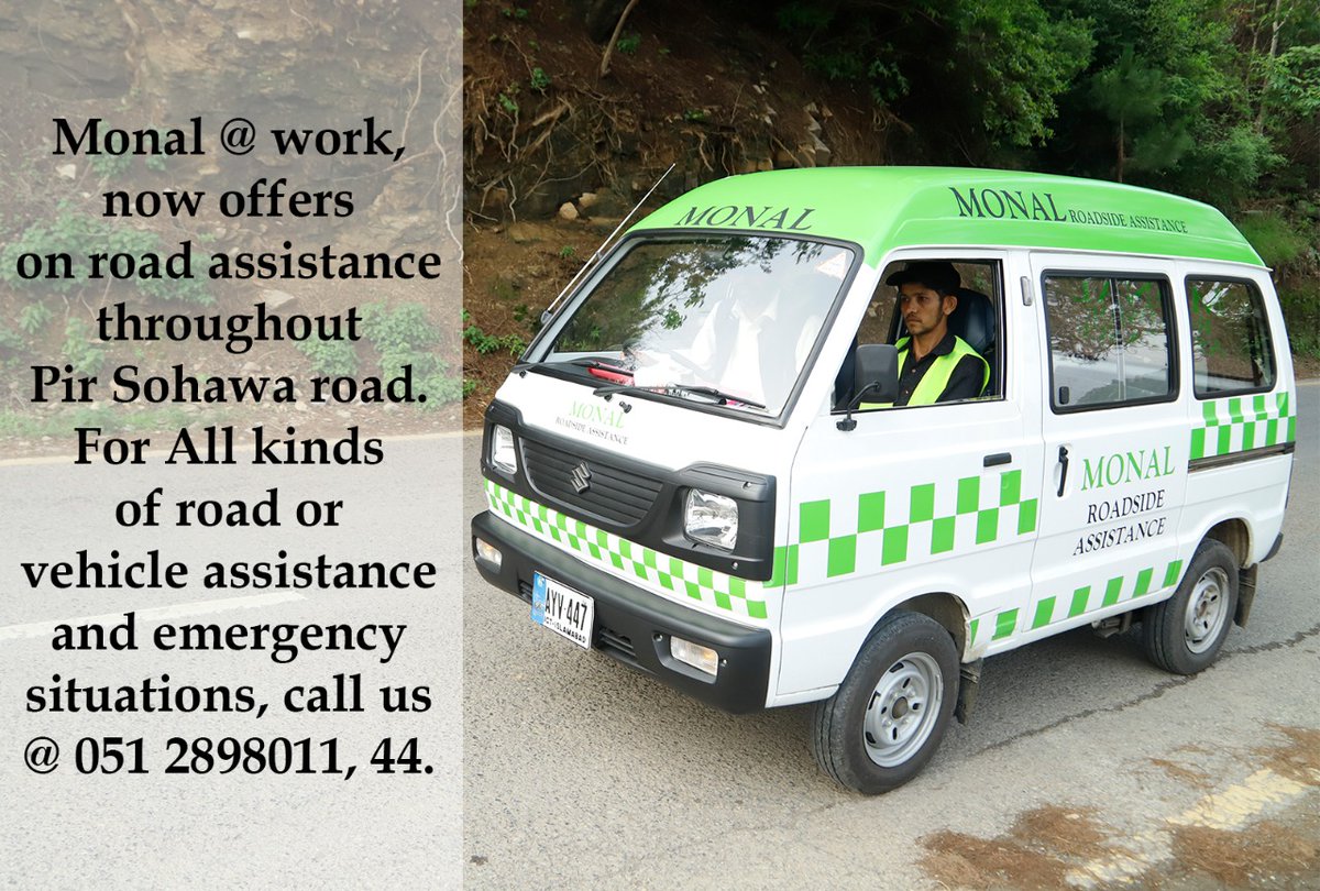 Monalofficial's tweet photo. Monal @ Work, now offers On Road Assistance throughout Pir Sohawa Road. For All kinds of Road or Vehicle Assistance and Emergency situations, call us 
@ 051 2898011, 44.
#Monalatwork #Monal #PirSohawa #roadassistance #Islamabad #Pakistan https://t.co/5HjJpLwllO