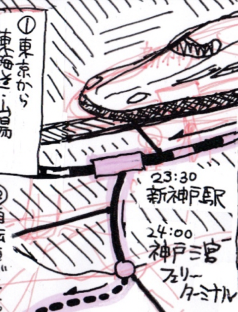 地図も書いています
輪行も説明するとなると鉄道マニアみたいな図になります 