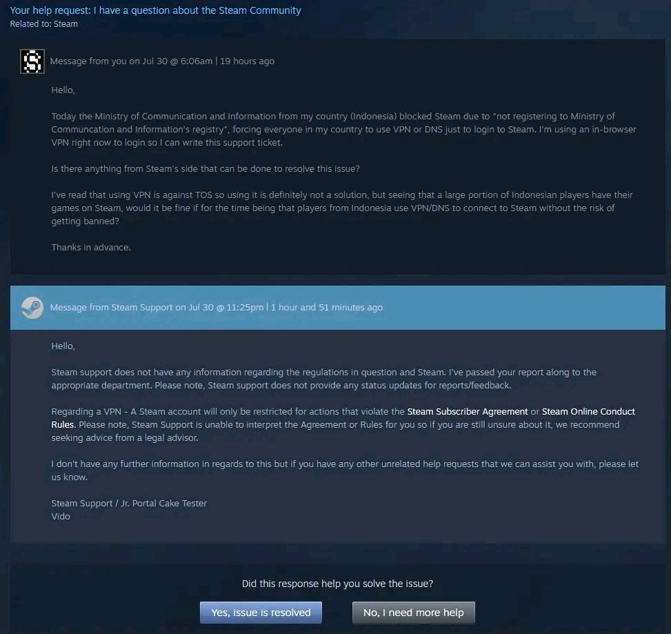 YuriAndriyanto's tweet image. Dear : @kemkominfo @InfokomPMK
Ini gimana sih. Kalian blok steam alesannya mereka gaikut regulasi tapi steamnya sendiri gatau regulasi kalian apaan.
Ini kalian bisa komunikasi gak sih??

cc:pak @jokowi

#BlokirKominfo