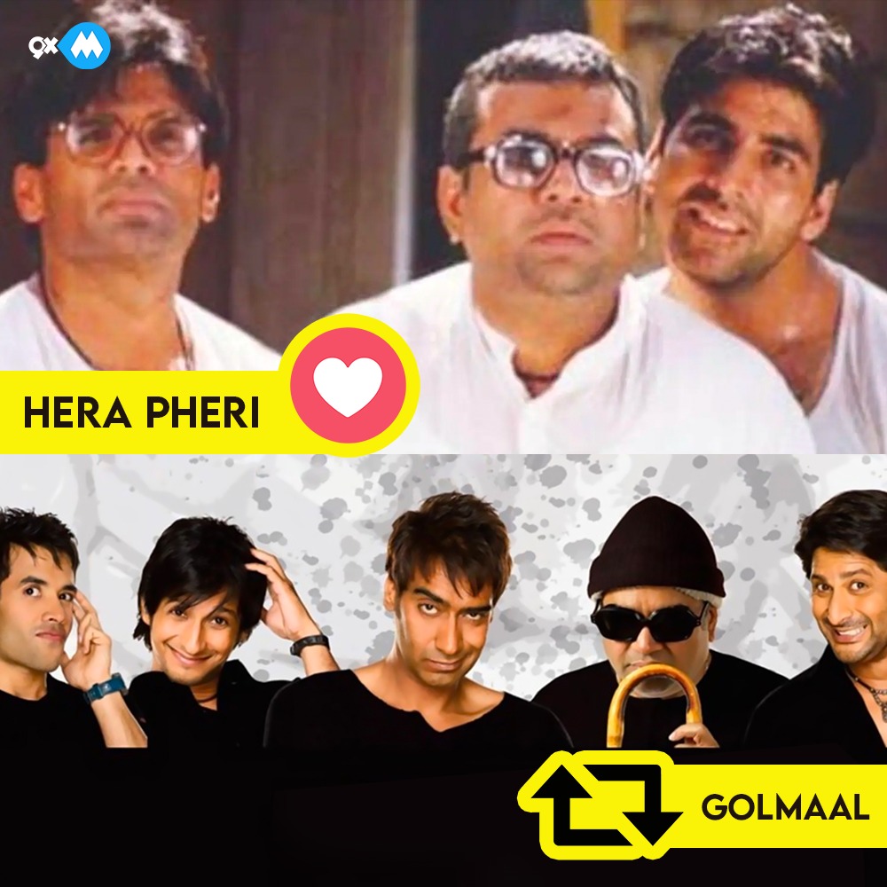 Which Comedy Movie is your Favourite?

Hera Pheri OR Golmaal 

#herapheri #golmaal #suneilshetty #sunilshetty #pareshrawal #akshaykumar #ajaydevgan #rohitshetty #arshadwarsi #sharmanjoshi #rimisen