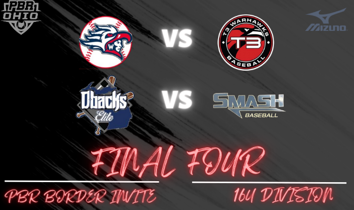 PrepBaseOHScout's tweet photo. 🏆PBR Border Invite🏆

16U Final 4⃣ is set!

 @SWOWBaseball 🆚 @16uWarhawks

 @16uDbacks 🆚 @WestsideSmashGR https://t.co/GXwRQl0Yce