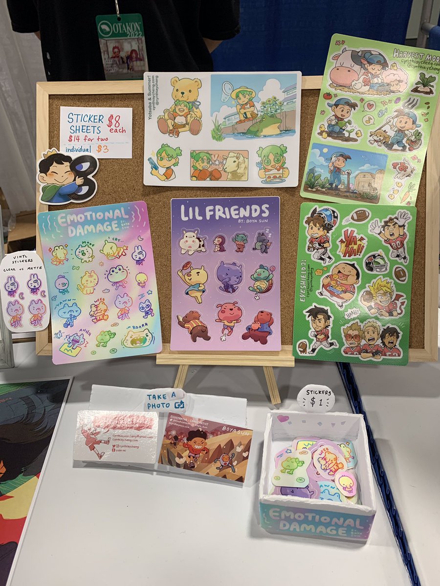 Last day at #Otakon2022 🌞 visit me at table HH5 with <a href="/cynthiaycheng/">cynthia 🏈 NYCC C-33</a> #risograph #Evangelion #akira #bt21 #CowboyBebop