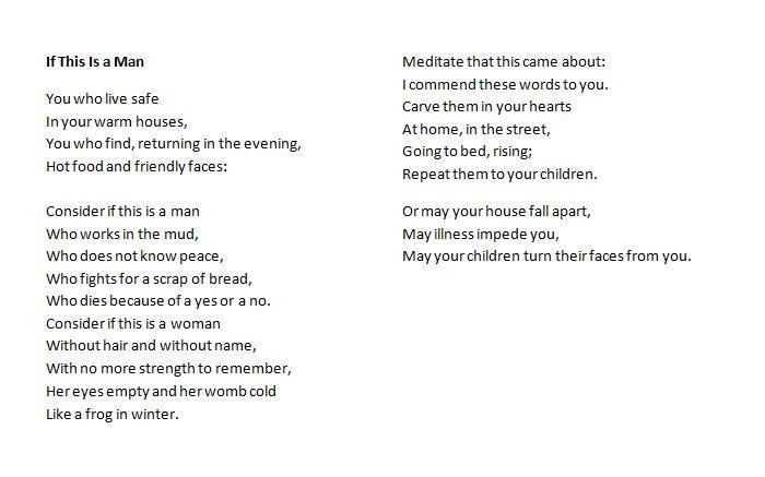 Auschwitz Memorial (@auschwitzmuseum) on Twitter photo 31 July 1919 | Primo Levi was born in Turin. An Italian Jewish writer & chemist. From 26 February 1944 a prisoner of the German Nazi #Auschwitz camp (no. 174517). He suervived. In September 1947 he published his book "If this is a man". He passed away in 1987. 31 July 1919 | Primo Levi was born in Turin. An Italian Jewish writer & chemist. From 26 February 1944 a prisoner of the German Nazi #Auschwitz camp (no. 174517). He suervived. In September 1947 he published his book "If this is a man". He passed away in 1987.