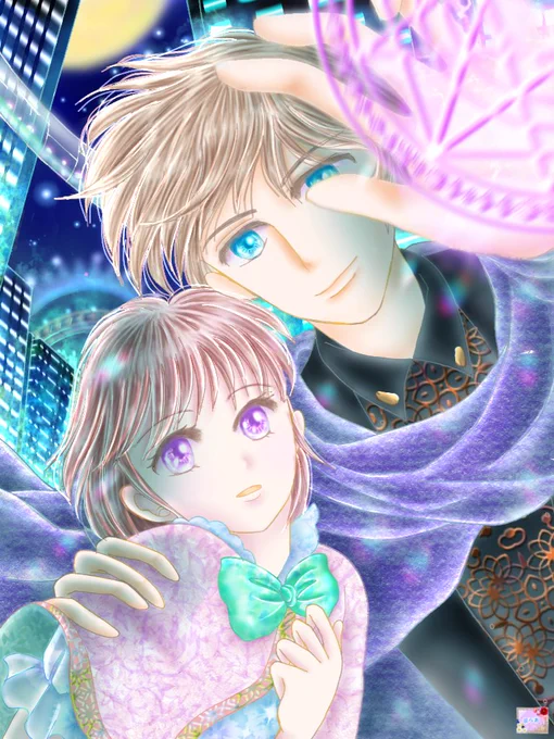 #引用RTで絵を上げて5人指名してバトンでお気に入りの絵を載せる いつも、可愛くて可憐なイラストを描かれている「大峰らん」さんから、バトンをいただきましたありがとうございますご指名は、後程リプ欄より～ 