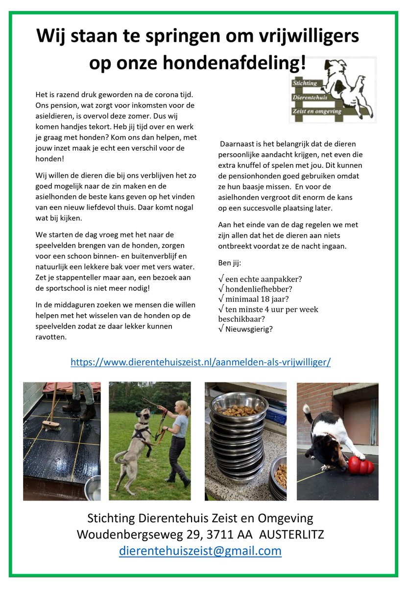 DTZ_Zeist's tweet photo. Wij staan te springen om vrijwilligers ! https://t.co/DeKiq2ntls