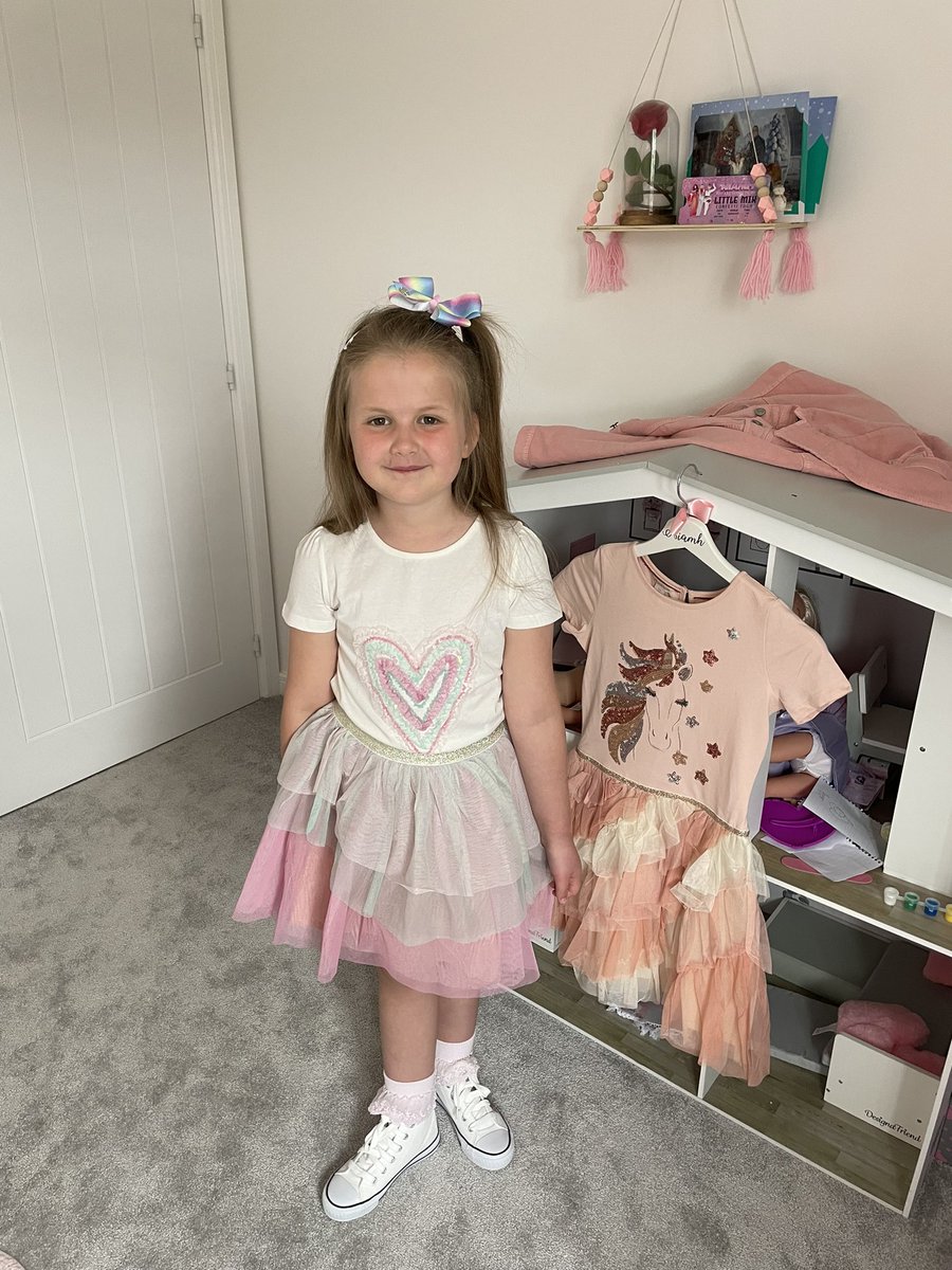 One happy girl all ready for her early birthday bbq 🎉🎈