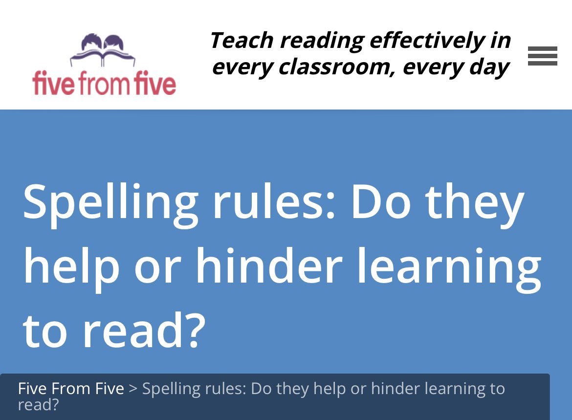 five from five (@fivefromfive) on Twitter photo To โeโ or not to โeโ โ should you teach โbossy -eโ and other spelling rules?
Does your school use spelling rules to teach students about reading and spelling? Do spelling rules simplify or complicate the learning of English orthography?
Find out more at fivefromfive.com.au/to-e-or-not-toโฆ To โeโ or not to โeโ โ should you teach โbossy -eโ and other spelling rules?
Does your school use spelling rules to teach students about reading and spelling? Do spelling rules simplify or complicate the learning of English orthography?
Find out more at fivefromfive.com.au/to-e-or-not-toโฆ