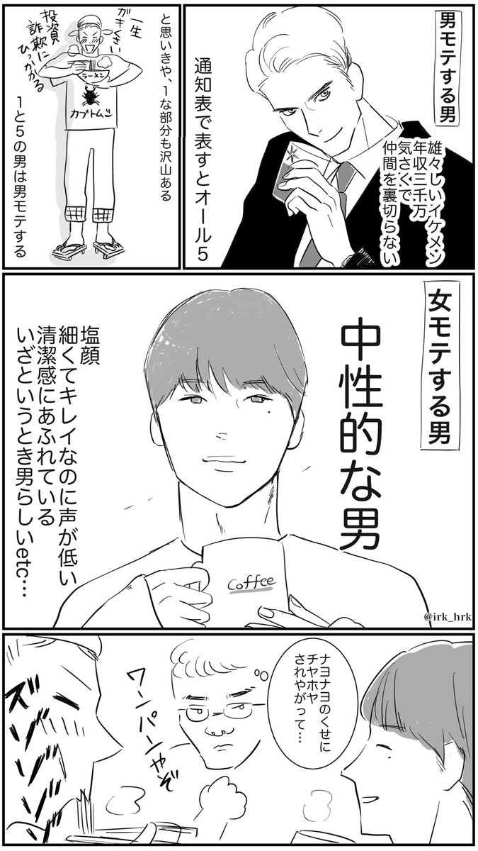 女にモテる男と、男にモテる男
(あげなおし)

#漫画 #漫画が読めるハッシュタグ #これでどう 