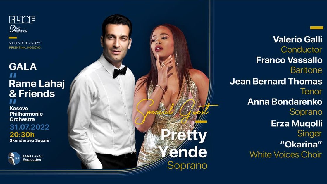 Tonight, Operalia Winners <a href="/PrettyYende/">Pretty Yende</a> and <a href="/RameLahaj/">Rame Lahaj</a> star in a special Gala at Skenderbeu Square in Prishtina, Kosovo, closing the 2022 Rame Lahaj International Opera Festival

Congratulations to <a href="/RameLahaj/">Rame Lahaj</a> for the successful second edition of his Opera Festival!