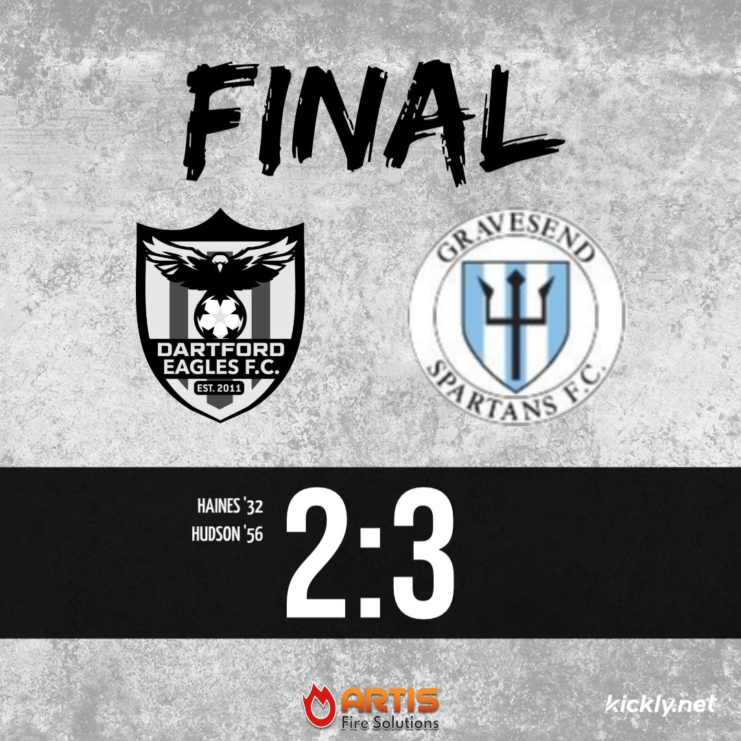 Game finished 3-2 to <a href="/gravesendsparta/">Gravesend Spartans</a>. A tough run out for the team with only one sub against a very physical side. Minutes in the tank and onto the next one. Best of luck for the season <a href="/gravesendsparta/">Gravesend Spartans</a> #COYE 🦅⚽️