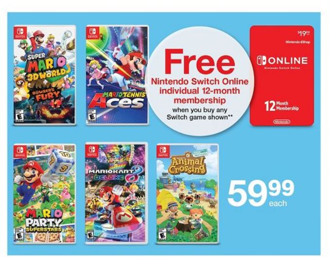 Anden klasse Rust Snuble Cheap Ass Gamer on Twitter: "Free Nintendo Switch Online 12-Month  Individual Membership with a Select Game Purchase via Target. Works on  Digital Game Codes Too. https://t.co/SxPP1QG2gE https://t.co/PqlDqSz8iB" /  Twitter