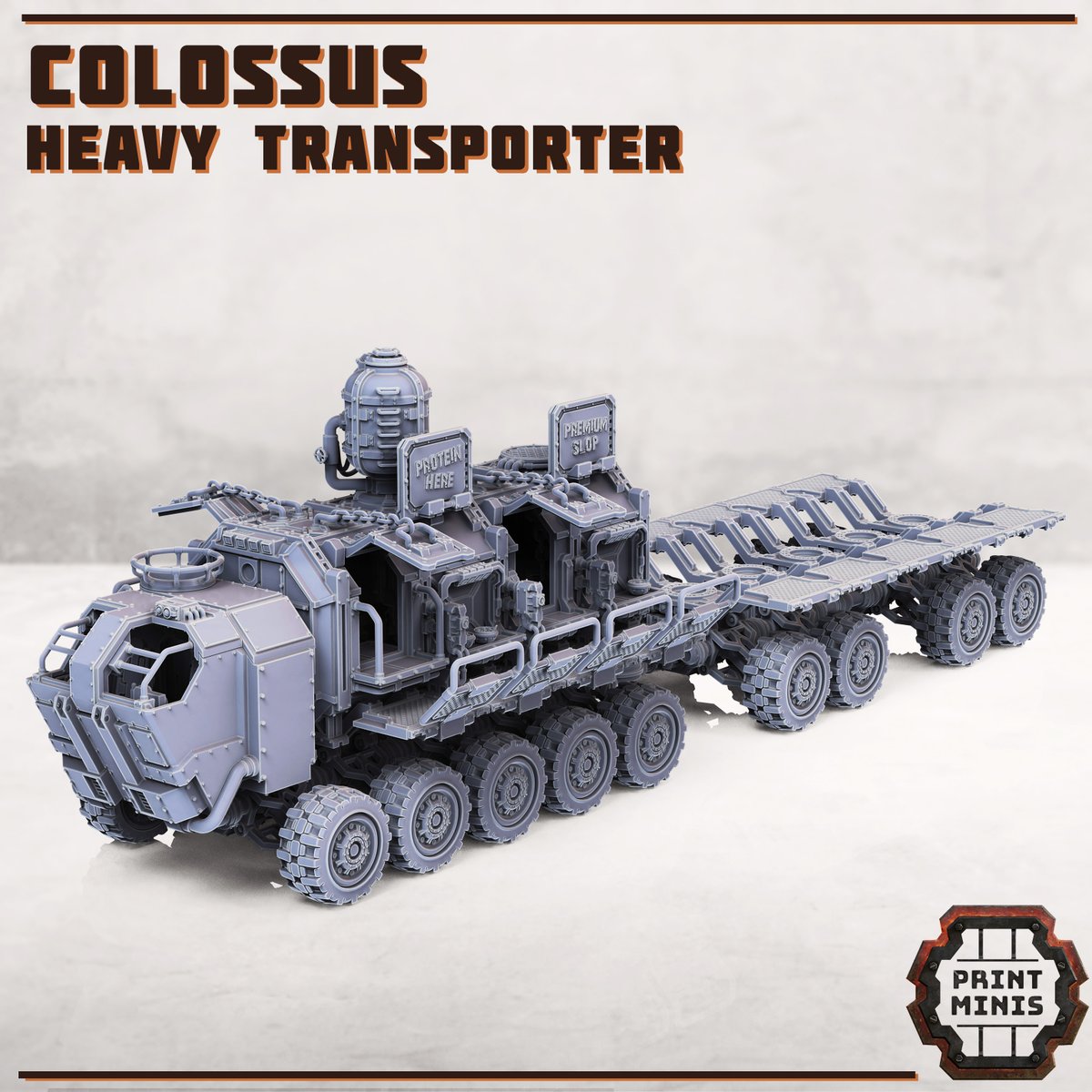 PrintMinis's tweet photo. Final release of July - the Colossus Heavy Transporter! Carry your shipping container shops across the Brinklands desert in a protected Convoy. > https://t.co/9y71uNvsy0
#necromunda #gamesworkshop #warhammer40k #warhammer #40k
#wargaming #tabletopgames #3dprint #3dprinting https://t.co/6BtizAQjiS