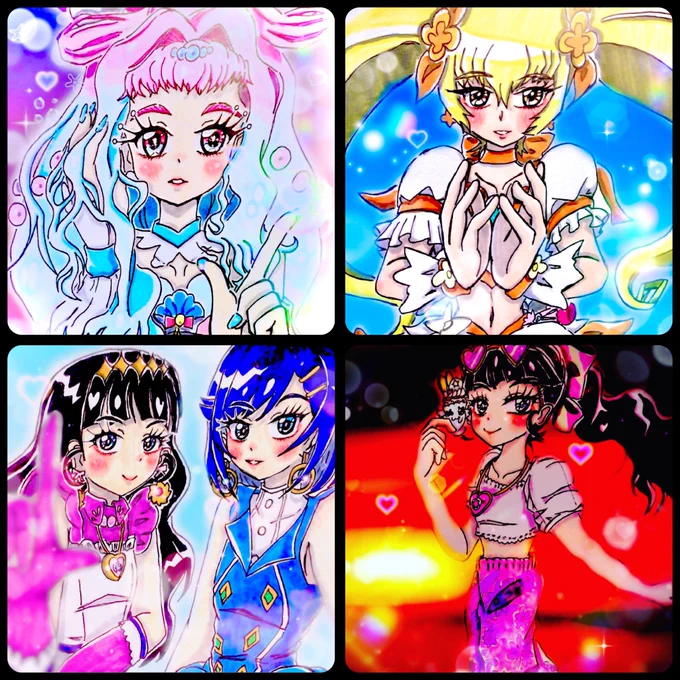 いざ月末になると選び直したくなった。すまぬ。#今月描いた絵を晒そう#precure #プリキュア#イラスト  