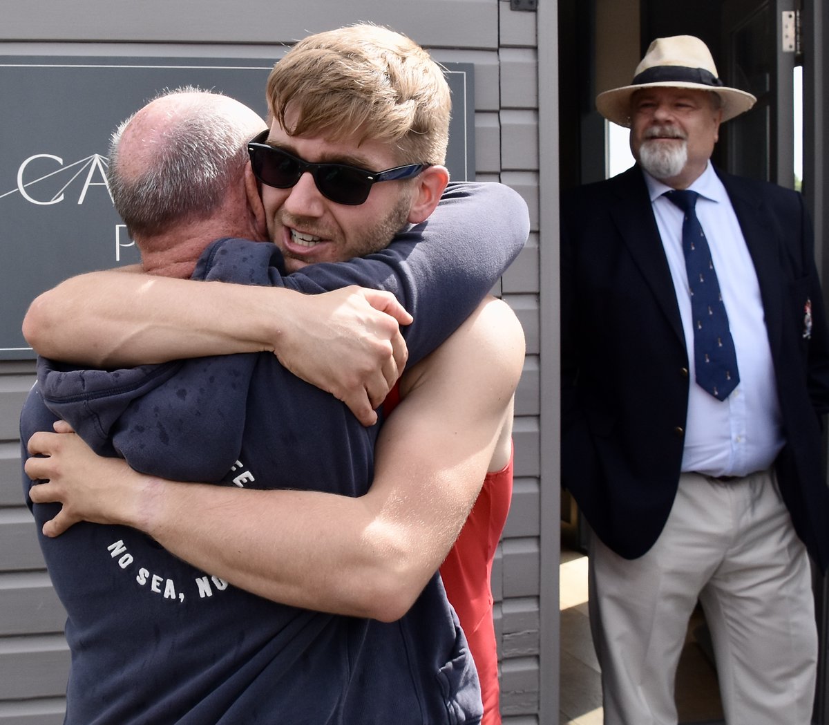 On HTBS: George Gilbert, of @PBDRS, won the 308th <a href="/DoggettsRace/">Doggett's Race</a> on 28 July, Tim Koch writes. Sadly, he had to “row over” as the two other competitors, Pascal Papis and Mathew Brookes, were unable to race. He is now a “Doggett’s Man”, a brother-in-scarlet. bit.ly/3Q4FWdg