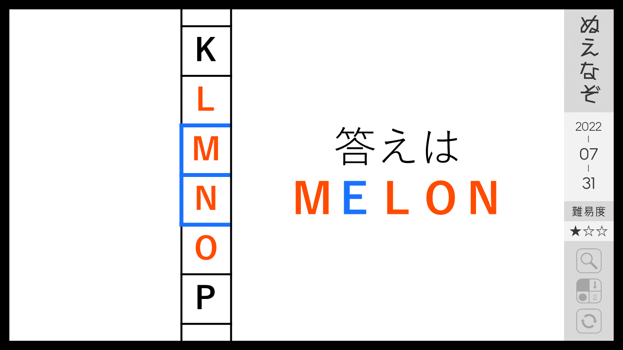 うりよしきば アルファベット順で並べた表です ここで を表から削れた部分 つまりｅと考えると答えは ｍｅｌｏｎ となります T Co Nqipvk0pbe Twitter
