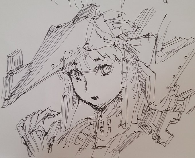 落書きするとどうしてもメカ要素を入れたくなってしまう 